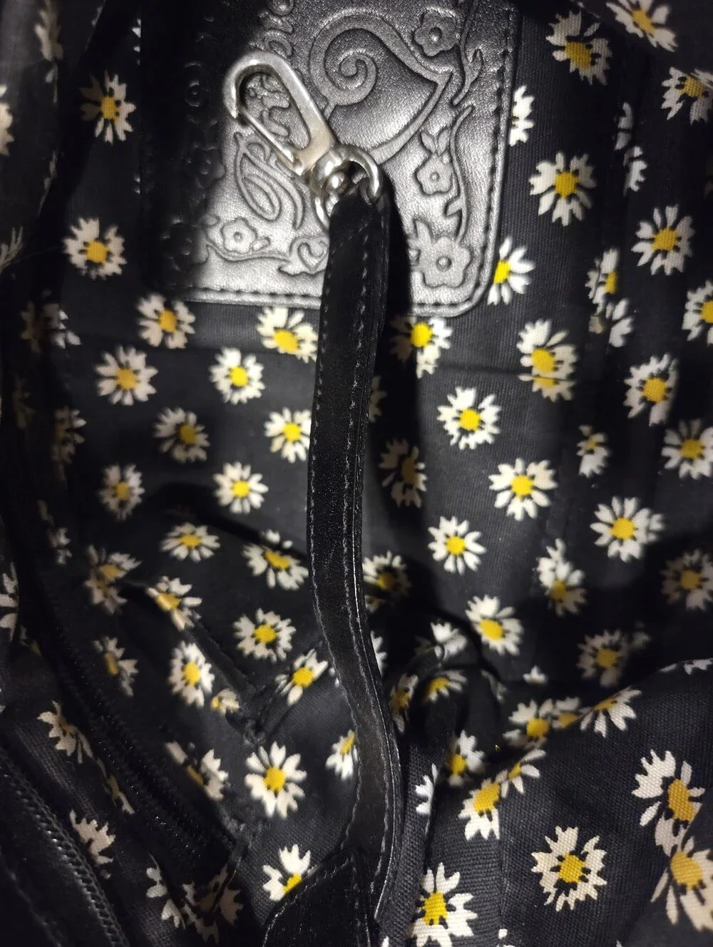 Brighton Black Woven Raffia Shoulder Bag With Silver Embellishment Leather Strap